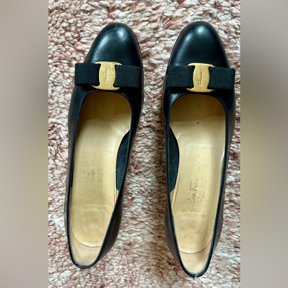 Salvatore Ferragamo Black Bow Heels
